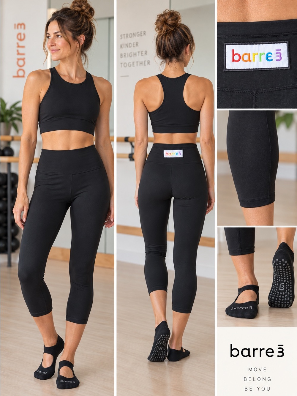 Barre3 b3 Signature Legging Black with Rainbow Pride Patch NWT Size Small